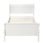 Twin/Full/Queen Wood Frame Sleigh Bed with Footboard
