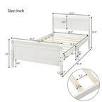 Twin/Full/Queen Wood Frame Sleigh Bed with Footboard