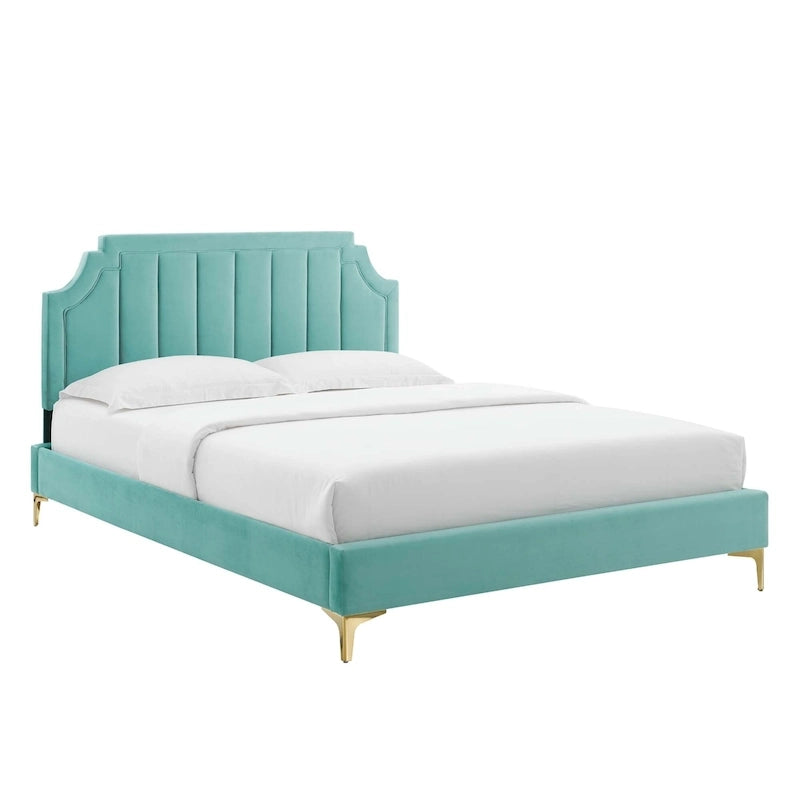 Sienna Performance Velvet Queen Platform Bed