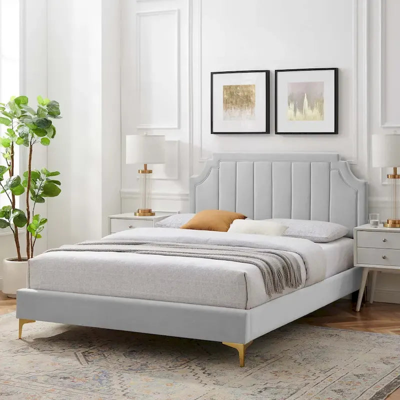 Sienna Performance Velvet Queen Platform Bed
