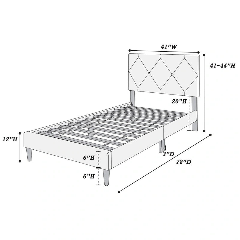 Poundex Twin Bed