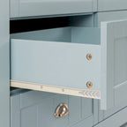 Modern Drawer Dresser with Solid Wood Frame and Retro Shell Handle