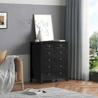 Modern Drawer Dresser with Solid Wood Frame and Retro Shell Handle