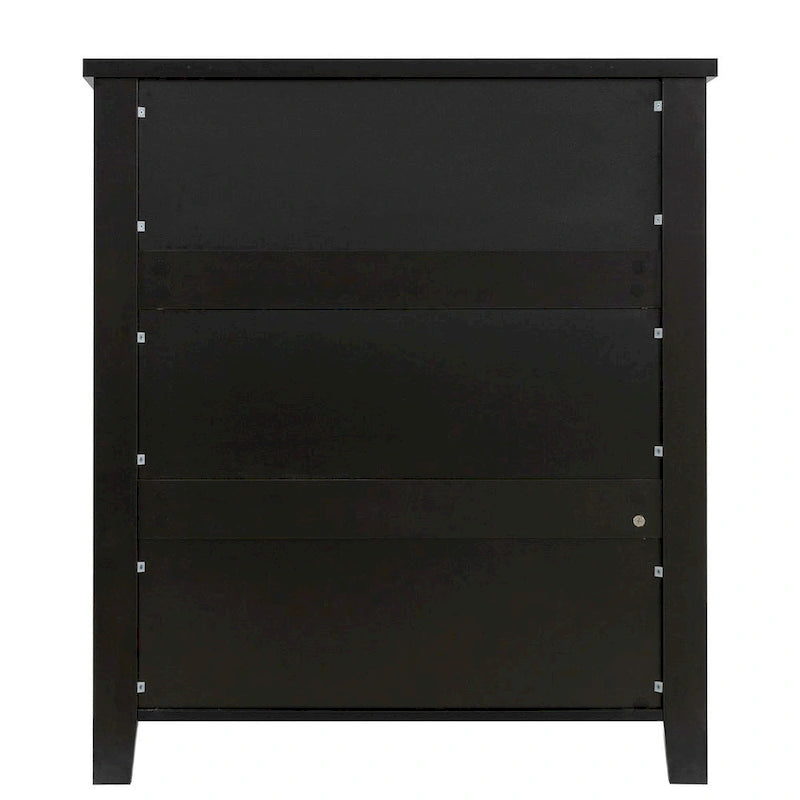 Modern Drawer Dresser with Solid Wood Frame and Retro Shell Handle