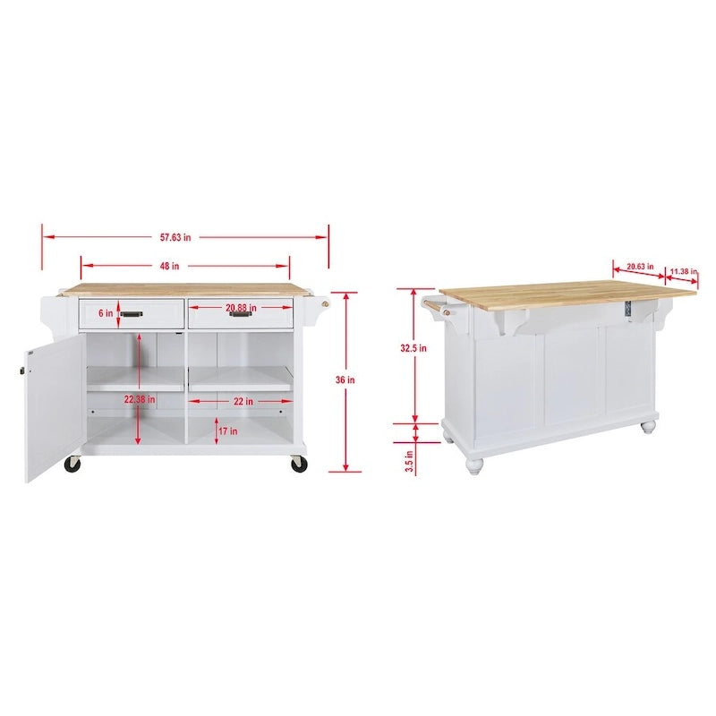Kitchen Island Cart with Storage for Diningroom