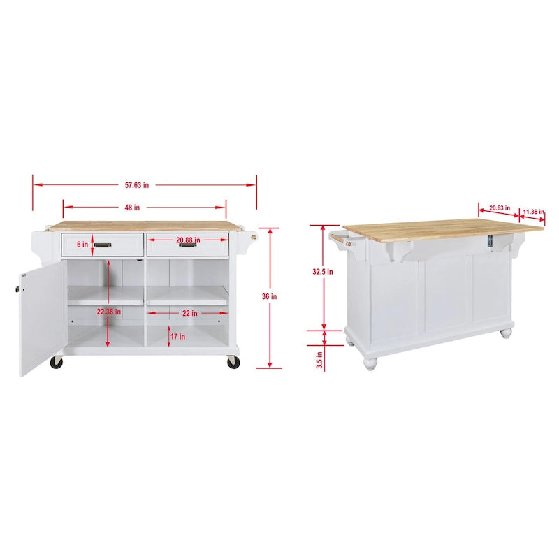 Kitchen Island Cart with Storage for Diningroom