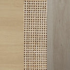 Andrew Bohemian Entryway Storage Cabinet or Kitchen Sideboard Credenza, TV Stand or Rattan Accent Cabinet with Metal Legs