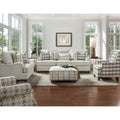 Brock Berber Off-white Buffalo Check Accent Armchair
