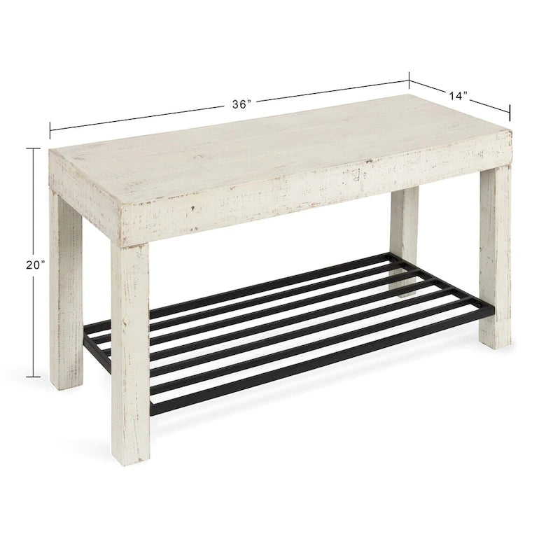 Kate and Laurel Jeran Farmhouse Entryway Bench