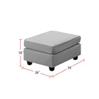 7 Piece Modular L-Shape Sectional Sofa with Ottoman