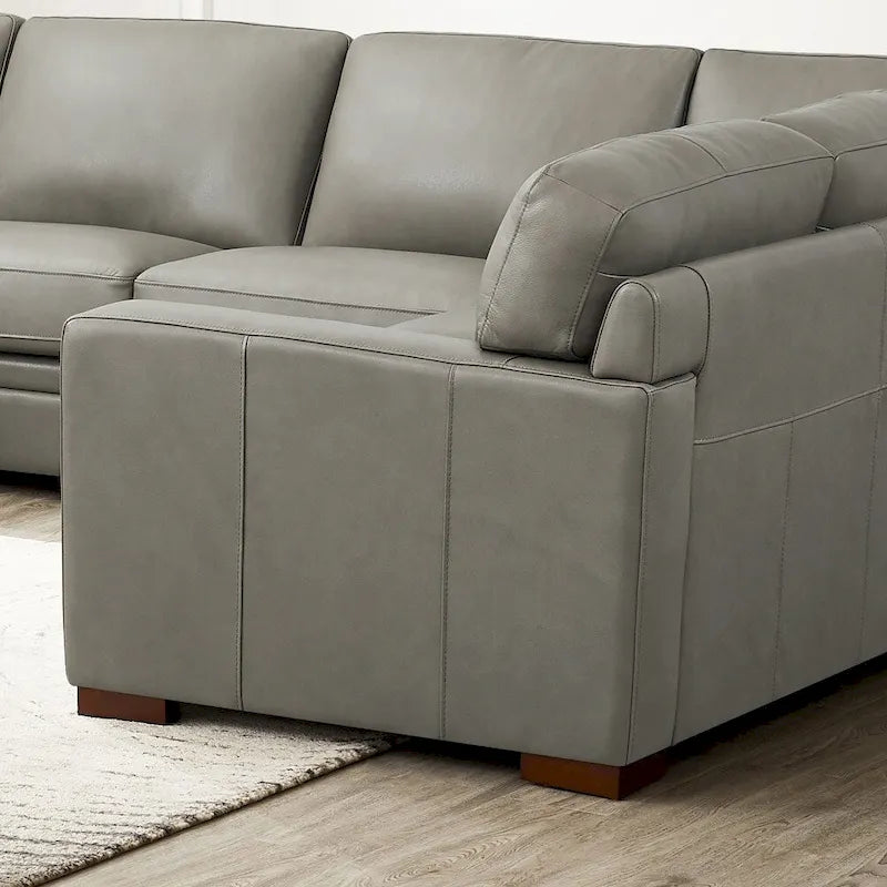 Hydeline Dillon Top Grain Leather Left-Facing Sectional Sofa with Chaise