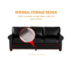 Classic Living Room Nails Sofa,Faux Leather