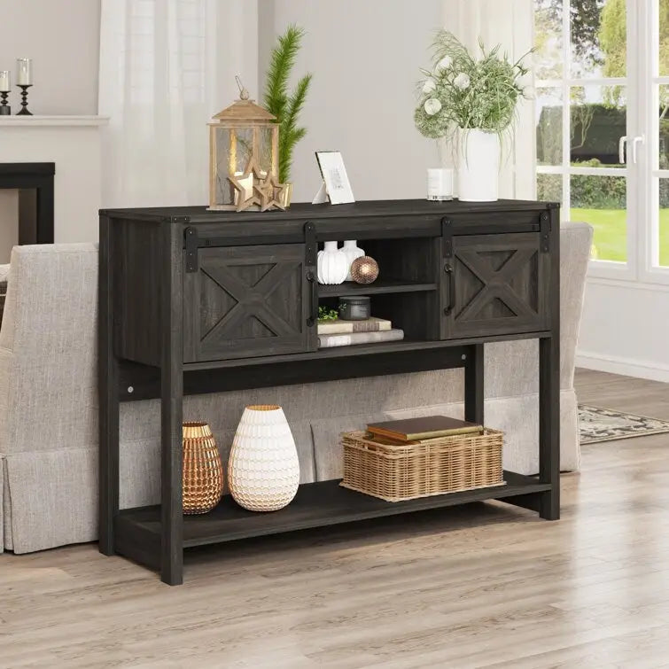 46 Console Table with Sliding Barn Door