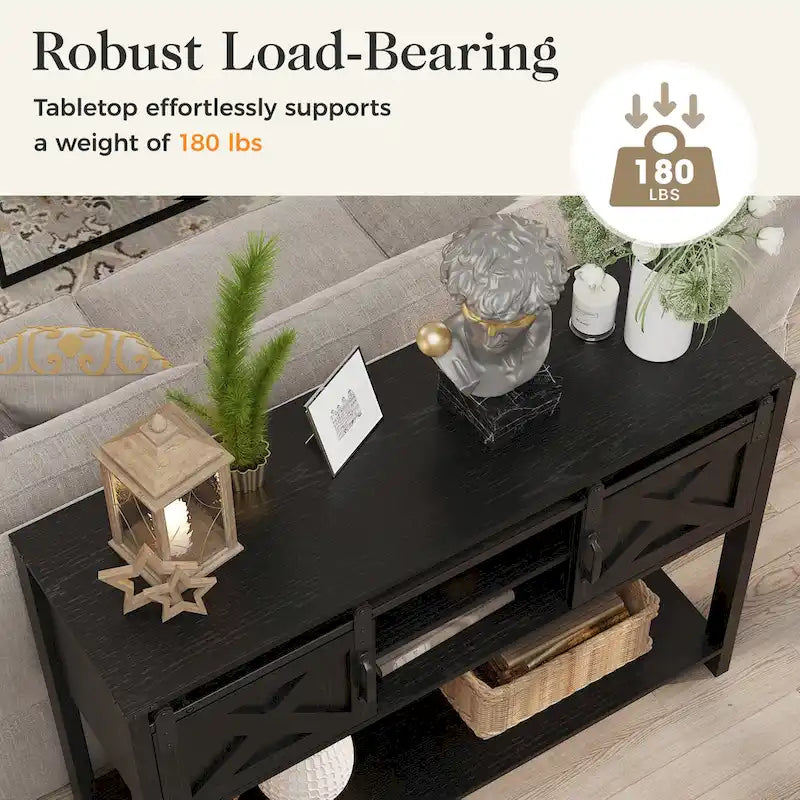 46 Console Table with Sliding Barn Door