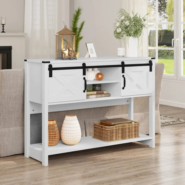 46 Console Table with Sliding Barn Door