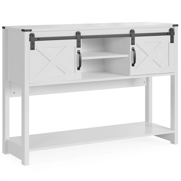 46 Console Table with Sliding Barn Door