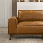 Dayton Mid-Century Modern Genuine Leather Sectional Sofa