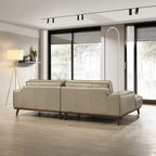 Dayton Mid-Century Modern Genuine Leather Sectional Sofa