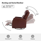 Esteban Swivel Recliner with Tufted Back Set of 2 by HULALA HOME