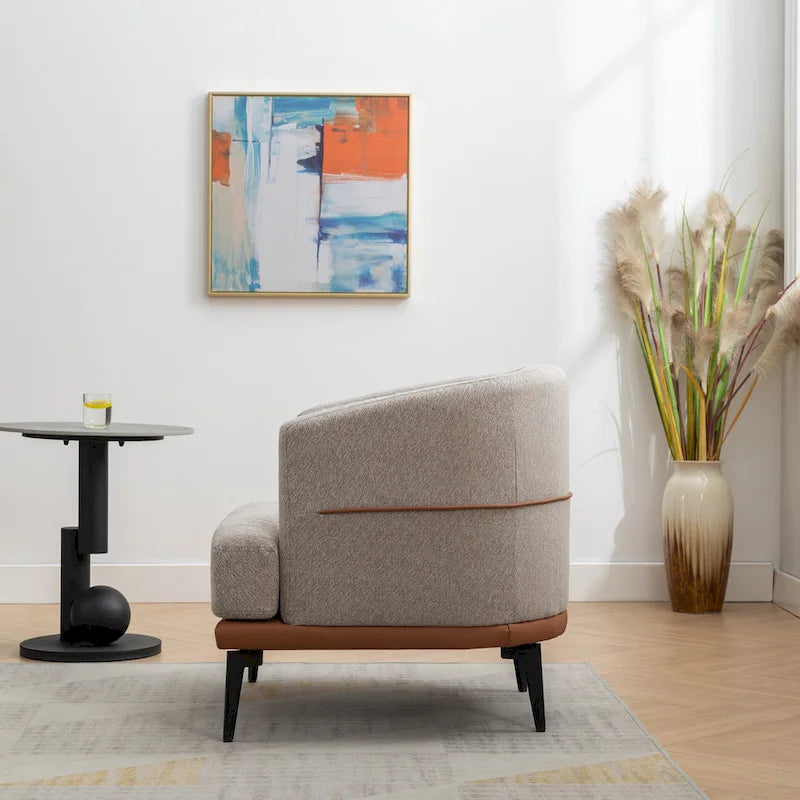 Modern Two-tone Barrel Fabric Chair