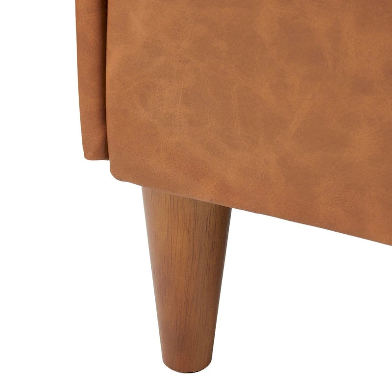 Atley Upholstered Bench with Storage and Solid Wood Legs