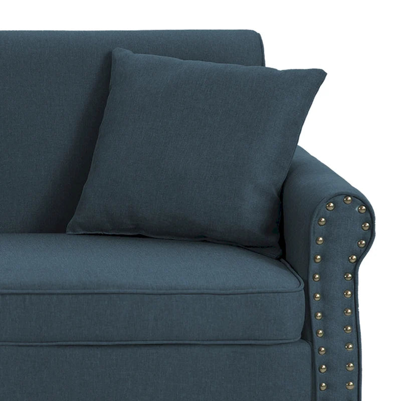 73 Sofa with Nailhead Trim Rolled Arms