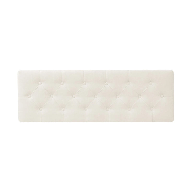 Mid-Century Modern Upholstered Storage Ottoman Button Tufted Fabric Storage Bench with Linen Seat