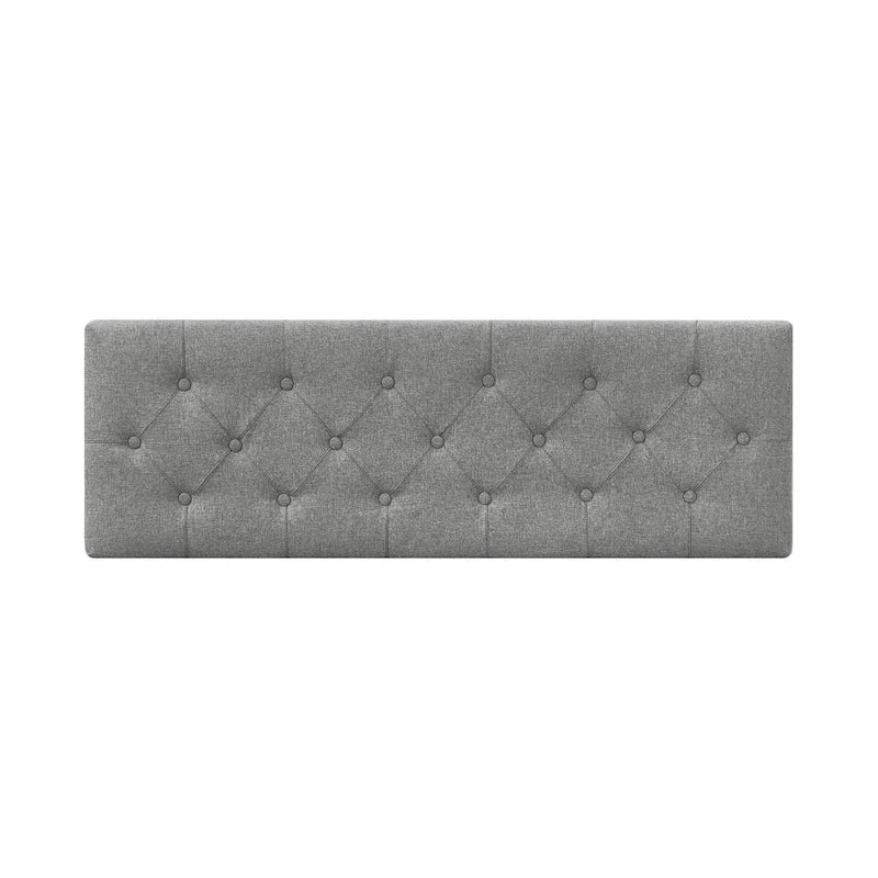 Mid-Century Modern Upholstered Storage Ottoman Button Tufted Fabric Storage Bench with Linen Seat