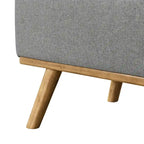 Mid-Century Modern Upholstered Storage Ottoman Button Tufted Fabric Storage Bench with Linen Seat