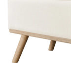 Mid-Century Modern Upholstered Storage Ottoman Button Tufted Fabric Storage Bench with Linen Seat