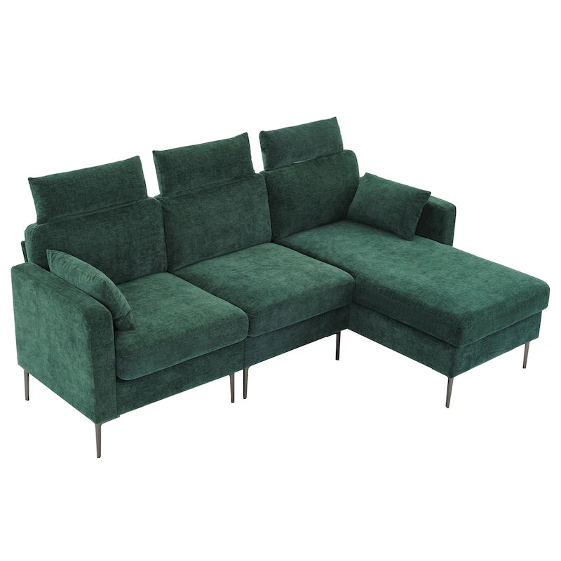 89 Chenille Sectional Sofa Couch With Extra Wide Chaise For Livingroom
