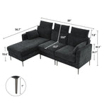 89 Chenille Sectional Sofa Couch With Extra Wide Chaise For Livingroom
