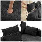 89 Chenille Sectional Sofa Couch With Extra Wide Chaise For Livingroom