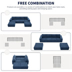Modular U Shaped Sectional Sofa,Luxury Chenille Floor Couch Set