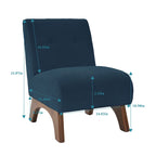 Corduroy Aremless Accent Chair with Solid Wood Legs & Padded Seat