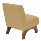 Corduroy Aremless Accent Chair with Solid Wood Legs & Padded Seat
