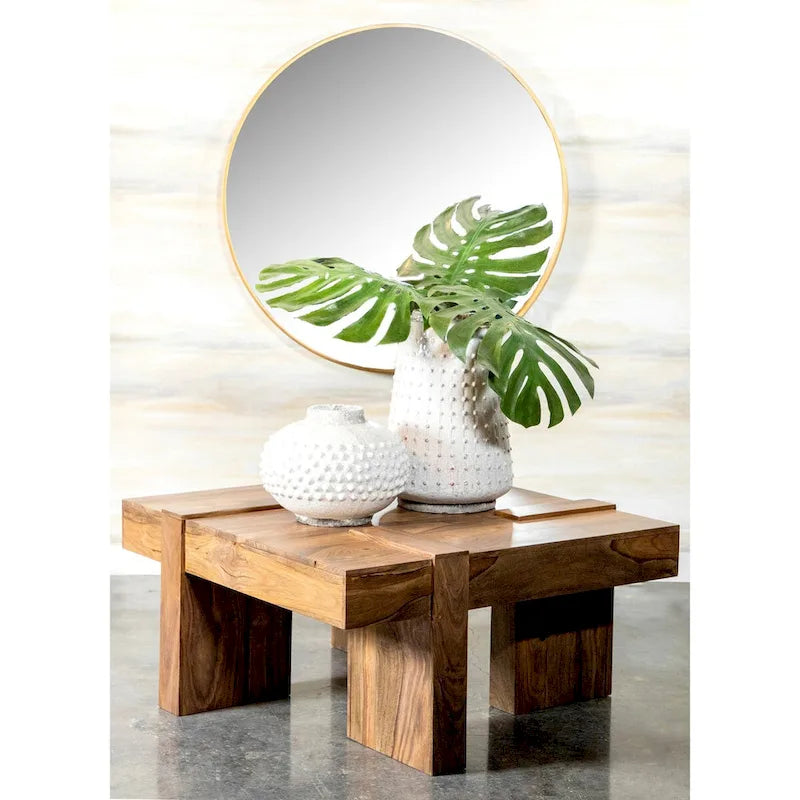 Kuboloa Natural Sheesham Wooden Square Coffee Table