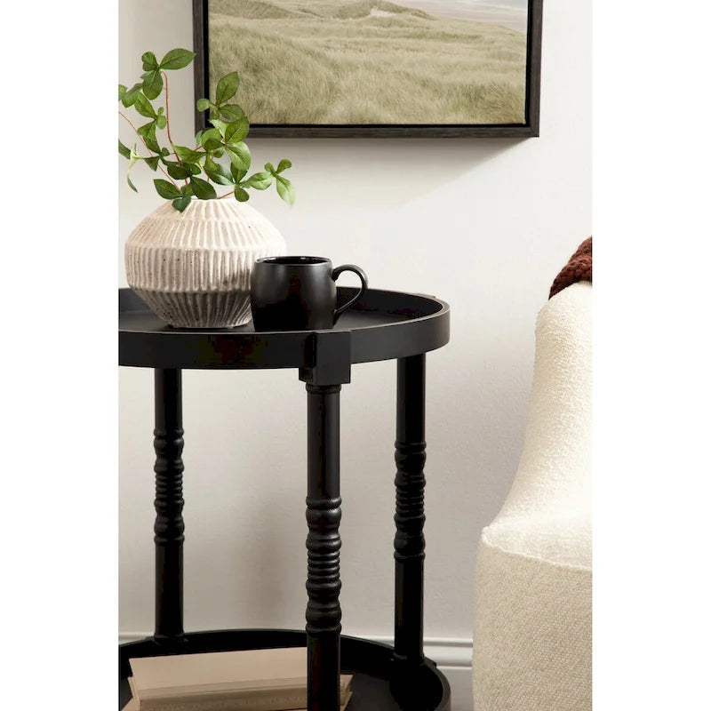Kate and Laurel Bellport Round Wood Side Table