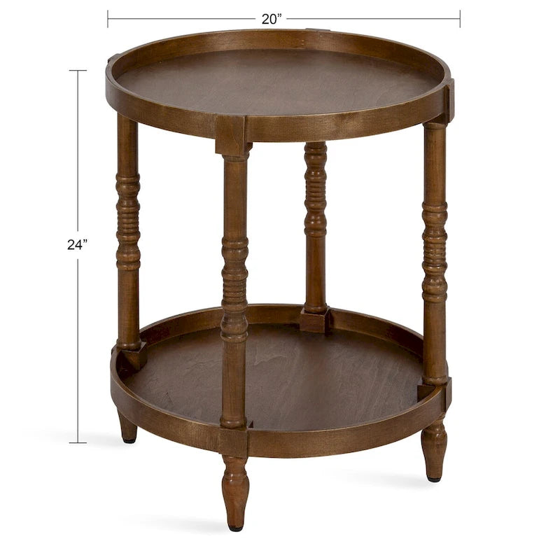 Kate and Laurel Bellport Round Wood Side Table