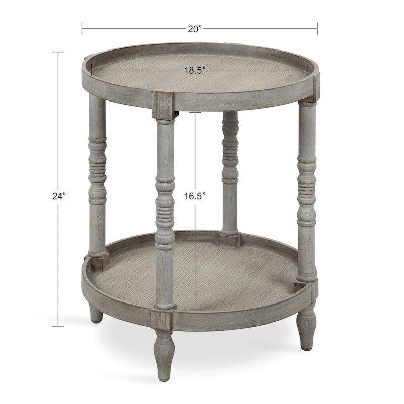 Kate and Laurel Bellport Round Wood Side Table