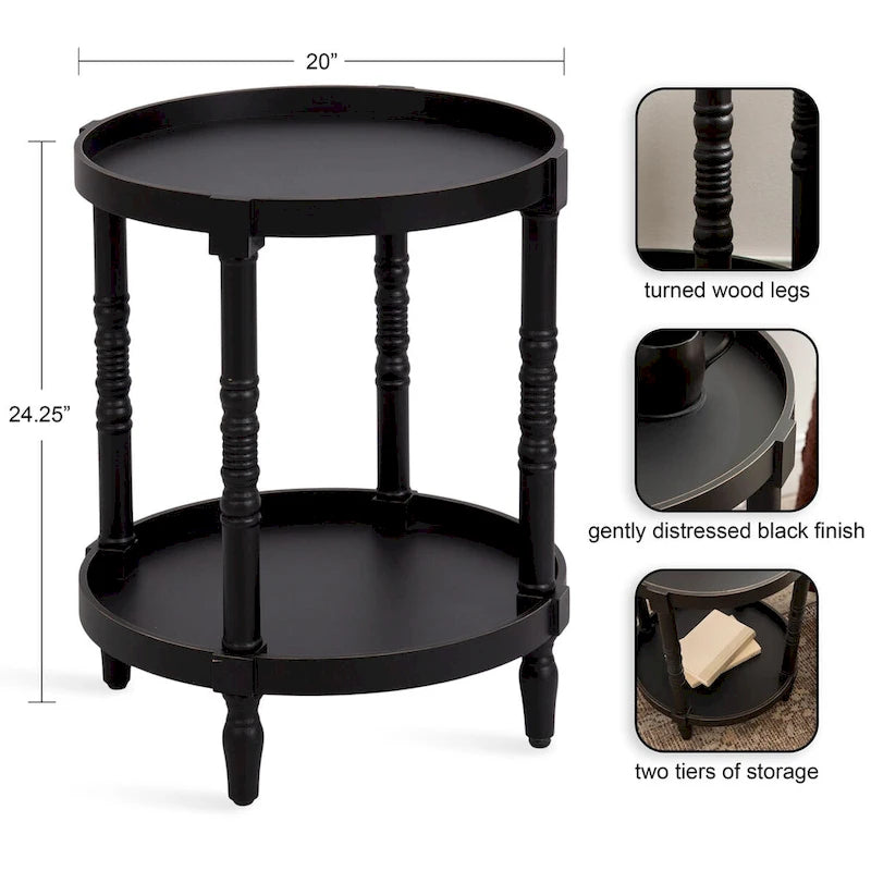 Kate and Laurel Bellport Round Wood Side Table