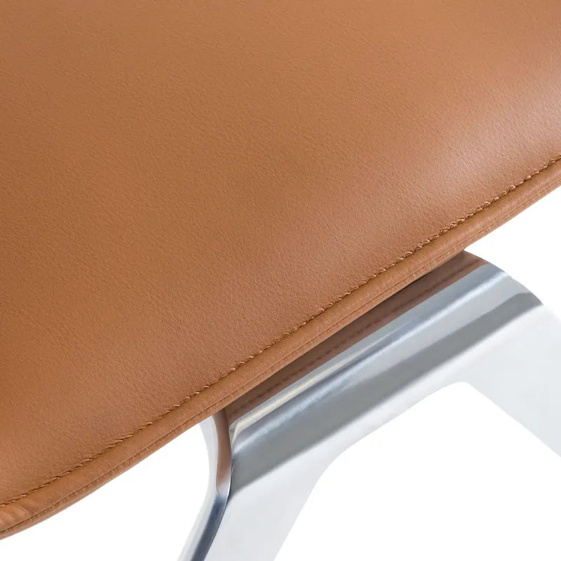 Modrest Cedric Modern Camel Vegan Leather Office Side Chair