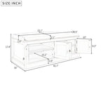 Storage Bench with 4 Doors and Adjustable Shelves, Shoe Bench with Removable Cushion
