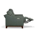 Forte 57 Genuine Leather Round Arm Reclining Loveseat