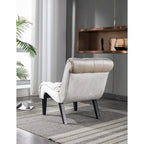 Velvet Armless Accent Chair, Button Tufted Slipper Chair, Side Chair, Lounge Chair