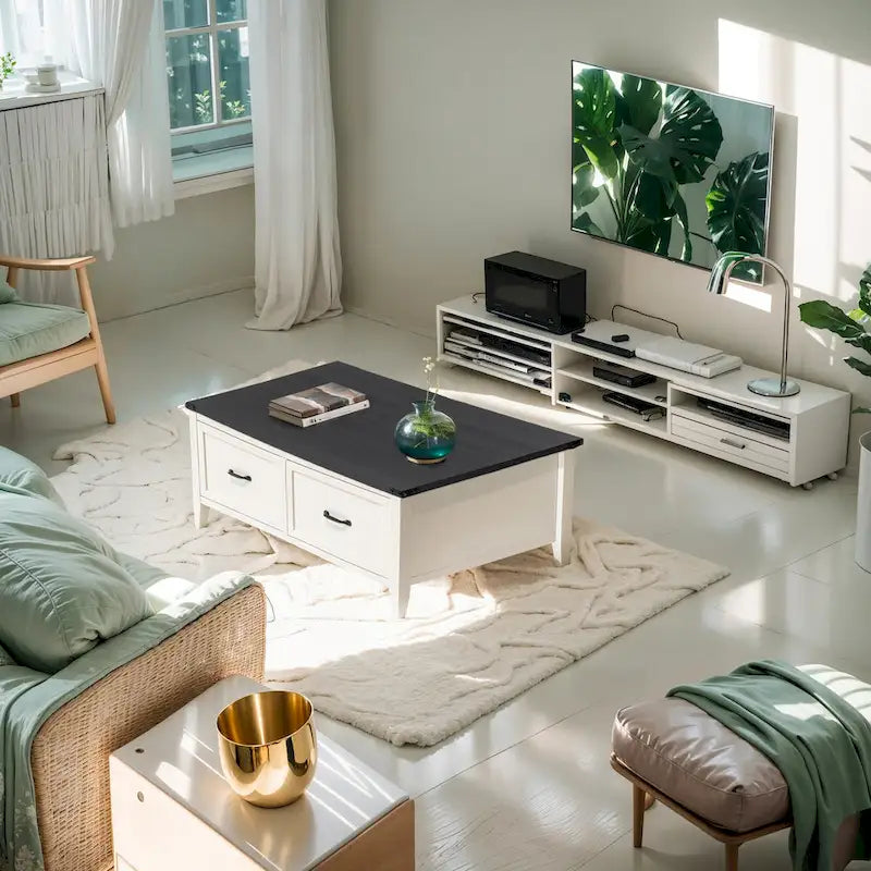 Pellebant Farmhouse Coffee Table with Hidden Storage Compartment