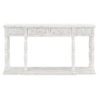 Retro Senior Console Table for Hallway Living Room Bedroom with 4 Front Facing Storage Drawers and 1 Shelf