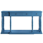 Retro Senior Console Table for Hallway Living Room Bedroom with 4 Front Facing Storage Drawers and 1 Shelf