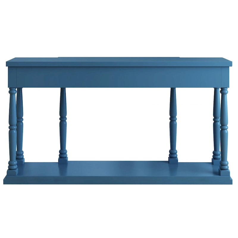 Retro Senior Console Table for Hallway Living Room Bedroom with 4 Front Facing Storage Drawers and 1 Shelf