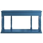 Retro Senior Console Table for Hallway Living Room Bedroom with 4 Front Facing Storage Drawers and 1 Shelf